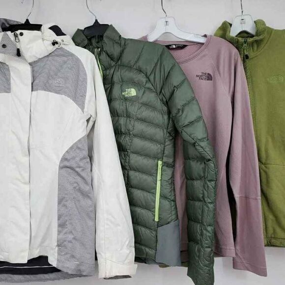 4 The North Face Women's Quilted Puffer Windbreaker Jacket Coat & Shirts Size S
